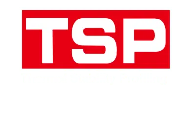 DBA's proprietary Thermal Stability Profiling (TSP) logo for high-carbon disc rotor heat treatment process DBA TSP logo featuring white TSP letters on red background representing the Thermal Stability Profiling technology